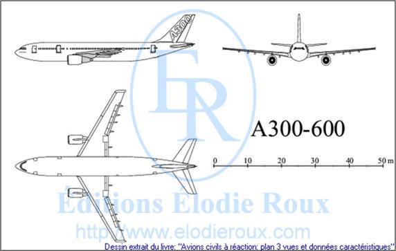 Copyright: Elodie Roux/A300-600 3-view drawing/plan 3 vues