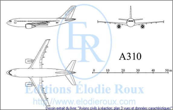 Copyright: Elodie Roux/A310 3-view drawing/plan 3 vues