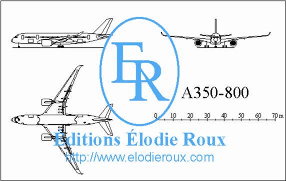 Copyright: Elodie Roux/A350-800 3-view drawing/plan 3 vues