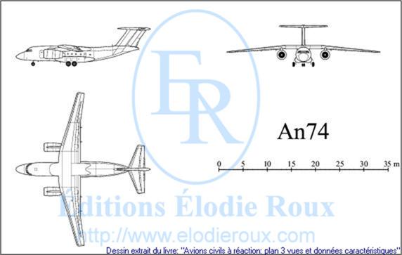 Copyright: Elodie Roux/An74 3-view drawing/plan 3 vues