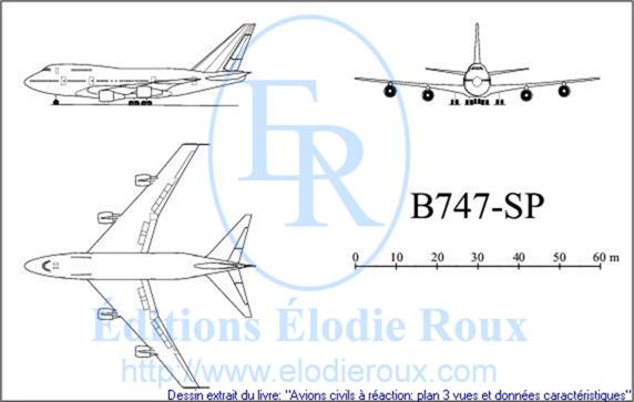Copyright: Elodie Roux/B747sp 3-view drawing/plan 3 vues