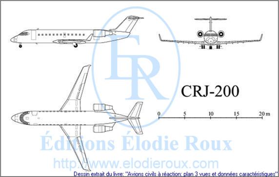 Copyright: Elodie Roux/CRJ200 3-view drawing/plan 3 vues