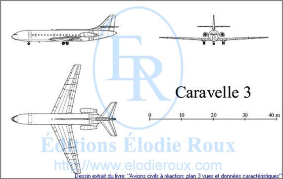 Copyright: Elodie Roux/Caravelle3 3-view drawing/plan 3 vues