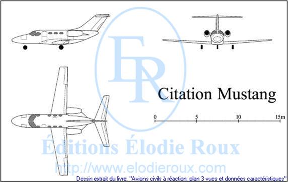 Copyright: Elodie Roux/CitationMustang 3-view drawing/plan 3 vues