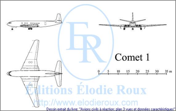 Copyright: Elodie Roux/Comet1 3-view drawing/plan 3 vues
