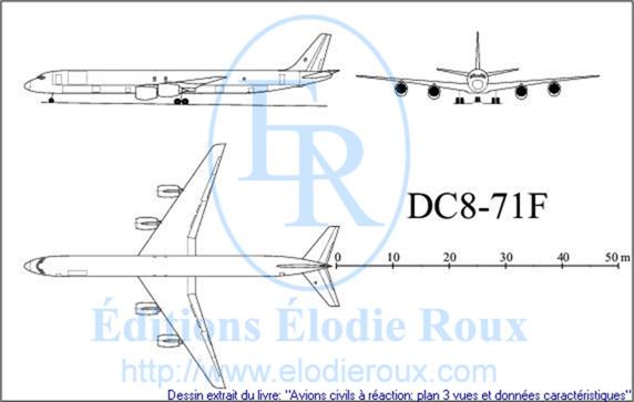 Copyright: Elodie Roux/DC8-71F 3-view drawing/plan 3 vues