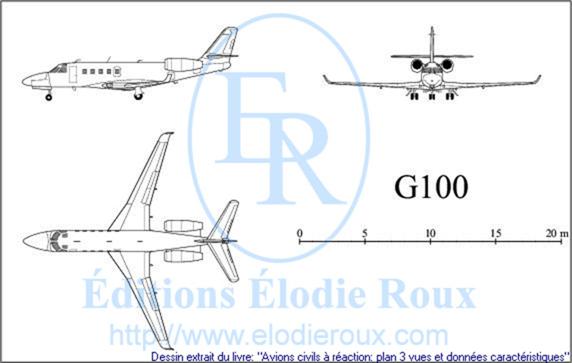 Copyright: Elodie Roux/G100 3-view drawing/plan 3 vues