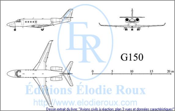 Copyright: Elodie Roux/G150 3-view drawing/plan 3 vues