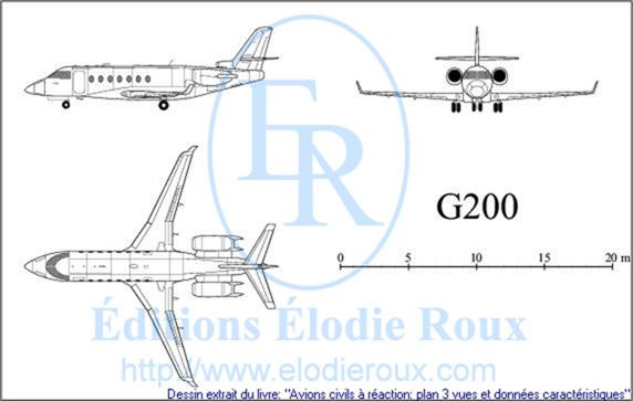 Copyright: Elodie Roux/G200 3-view drawing/plan 3 vues