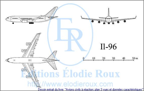 Copyright: Elodie Roux/Il96 3-view drawing/plan 3 vues