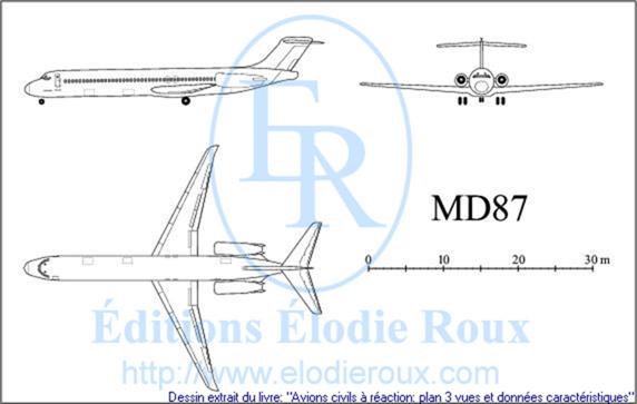 Copyright: Elodie Roux/MD87 3-view drawing/plan 3 vues