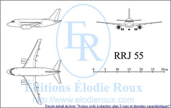 Copyright: Elodie Roux/RRJ55 3-view drawing/plan 3 vues
