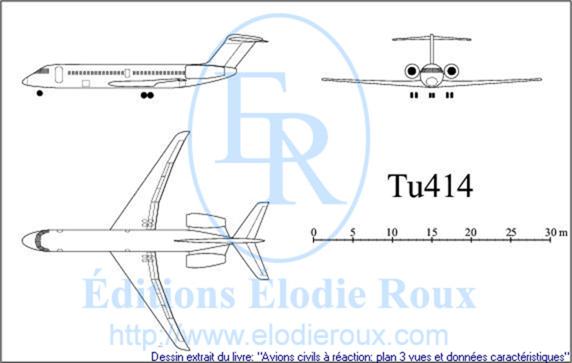 Copyright: Elodie Roux/Tu414 3-view drawing/plan 3 vues