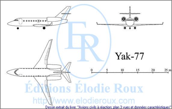 Copyright: Elodie Roux/Yak-77 3-view drawing/plan 3 vues